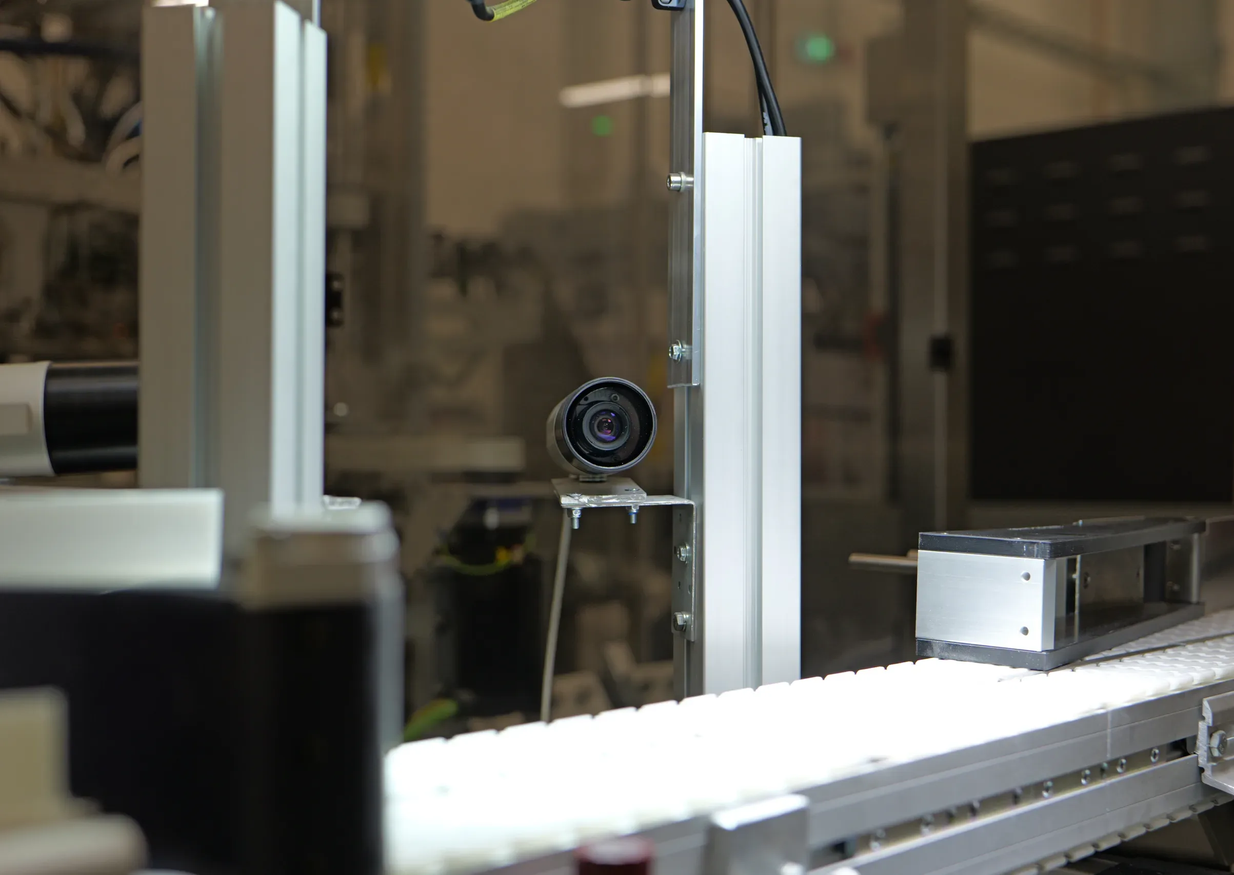 Industrial camera installed on a production line